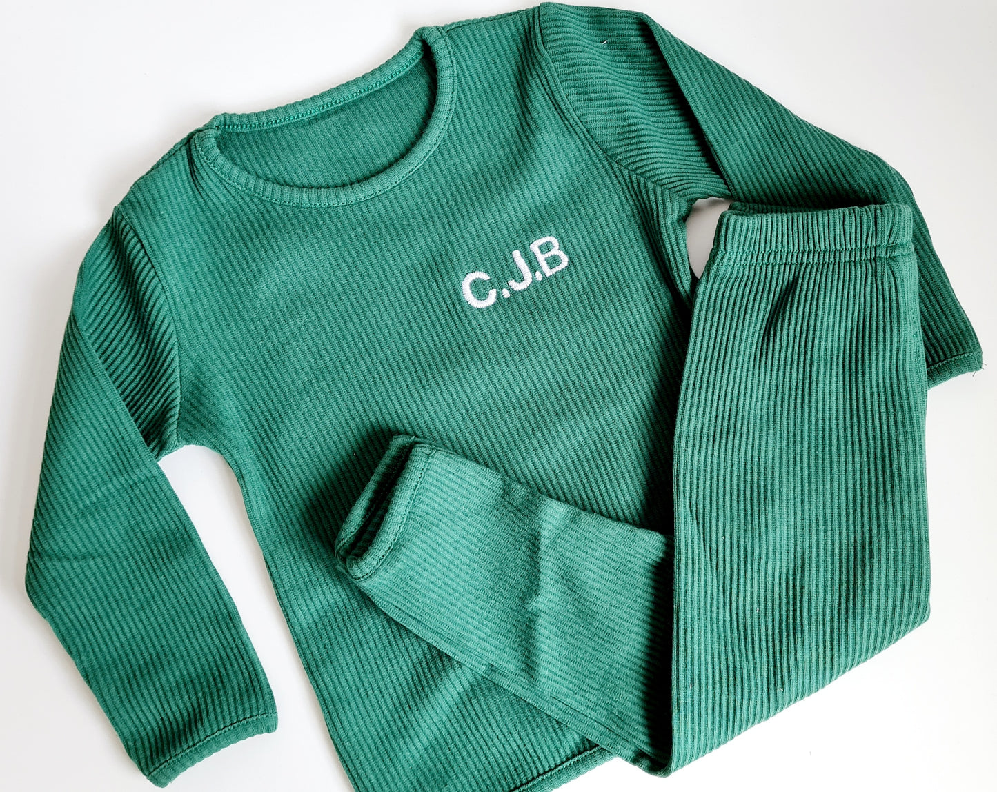 Forest Green Ribbed Lounge Set