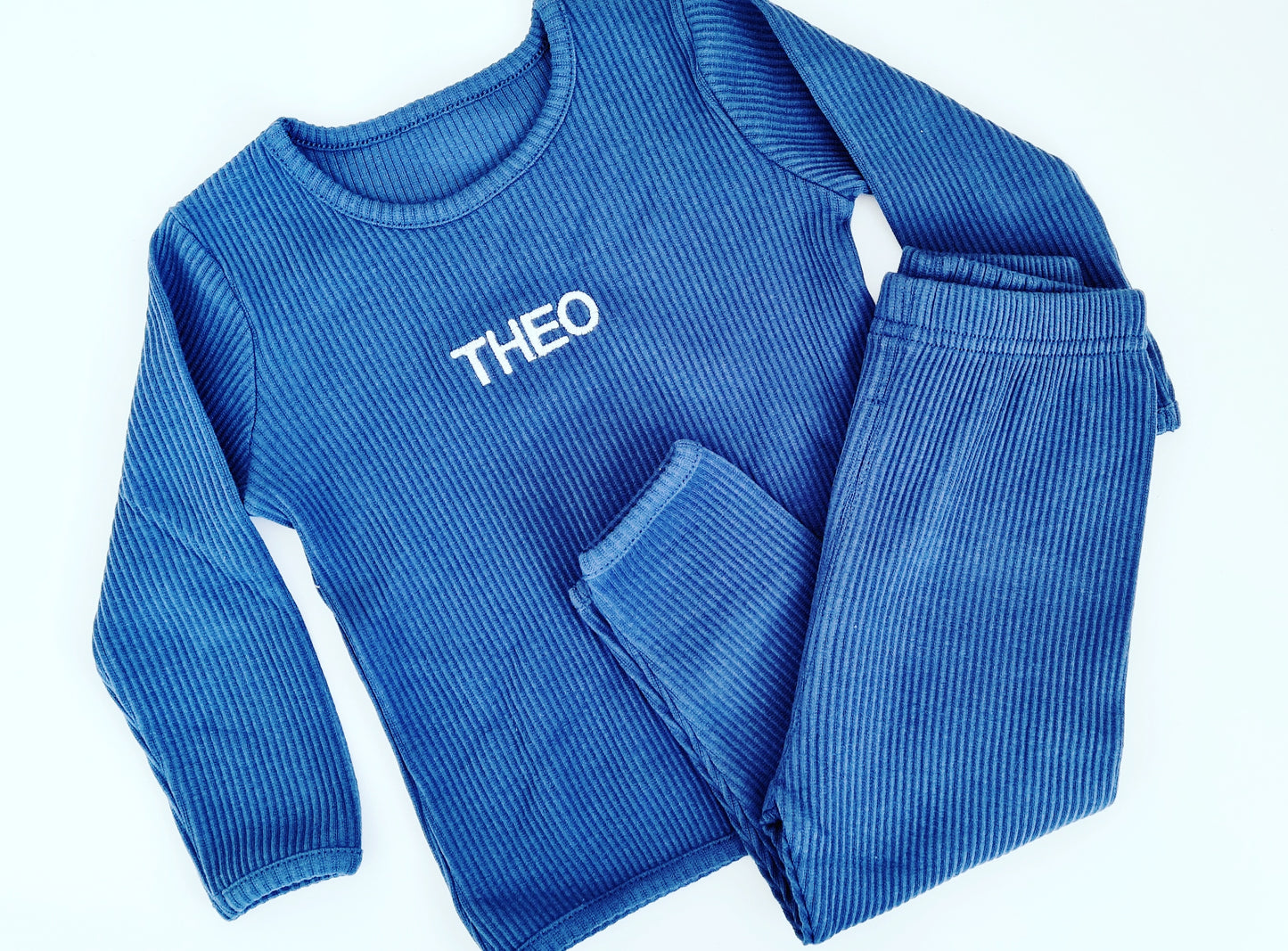 Midnight Blue Ribbed Lounge Set