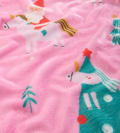 Large Unicorn Christmas Blanket