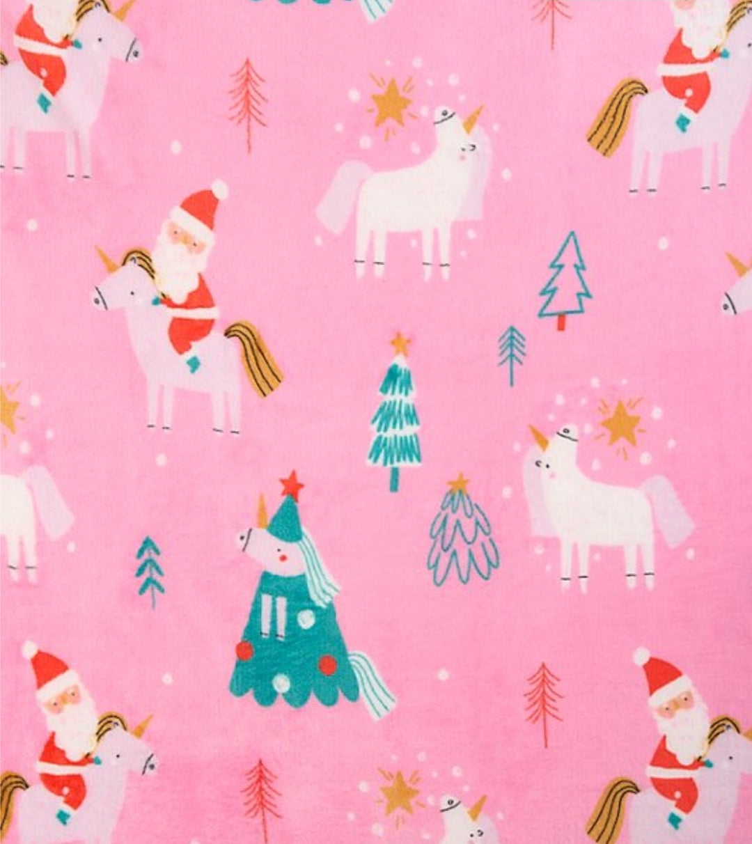 Large Unicorn Christmas Blanket